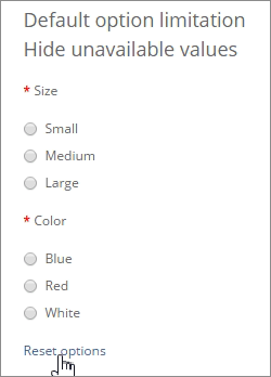 Related Options: default option limitation with unavailable values hidden.
